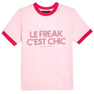 NWOT Topshop LE FREAK C’EST CHIC Ringer Tee Shirt Small 4-6